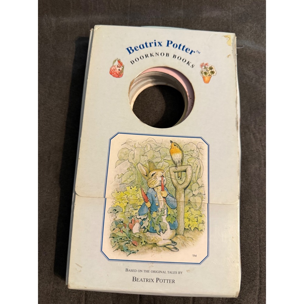 Beatrix Potter Doorknob Books 1999 Set of 4 Peter Rabbit Tom Kitten Vintage‎